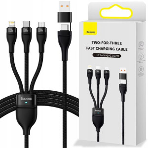 Baseus Kabel 3w1 Usb-c Micro Usb Lightning 100w
