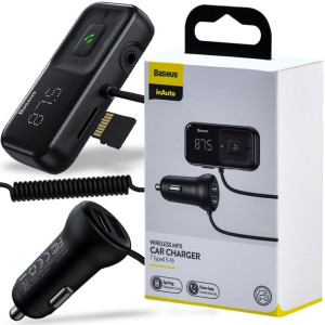 Baseus Transmiter Fm Bluetooth Ładowarka Usb 3.1a