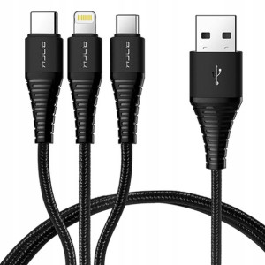Kabel 3w1 micro USB C do iPhone Samsung Xiaomi