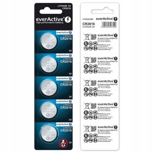 5x Bateria litowa everActive 2016 CR2016 DL2016 3V