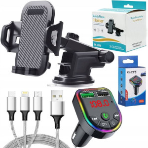 Uchwyt Samochodowy Na Telefon Transmiter Kabel 3w1