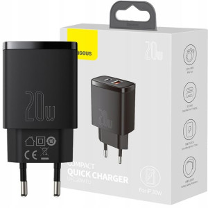 Baseus Ładowarka Sieciowa Usb Usb-c Qc 3.0 Pd 20w