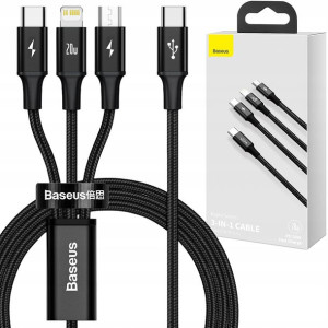 Baseus Kabel 3w1 Usb-c Micro Usb Lightning Pd 20w