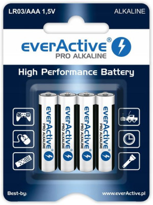 4x Baterie AAA LR03 LR3 R3 everActive Pro Alkaline