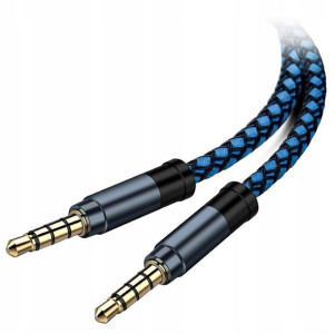 Długi Mocny Kabel 1,5m Aux Mini Jack 3,5mm Oplot