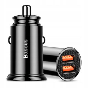 BASEUS Ładowarka Samochodowa Szybka 2x USB QC 3.0