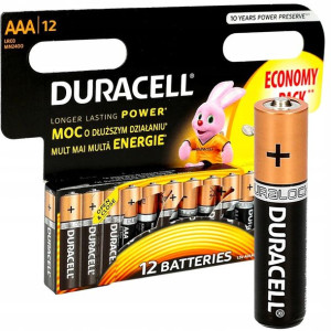 12x Bateria Alkaliczna Duracell Lr03 Aaa R3 1.5v