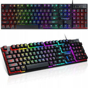 Klawiatura Gamingowa Hybrydowa Podświetlana Rgb