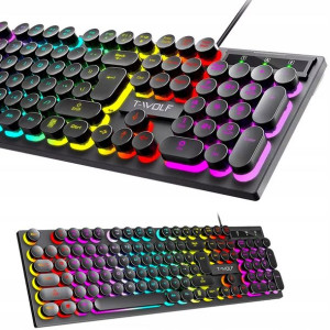 Klawiatura Gamingowa Hybrydowa Podświetlana Rgb