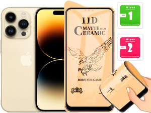 Szkło Hybrydowe Matowe Cały Ekran Do Iphone 14 Pro