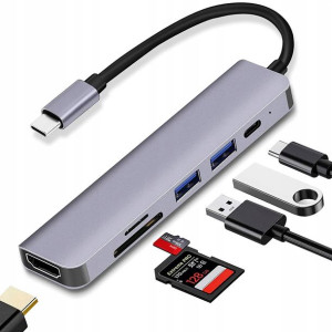 Adapter 6w1 Hub Usb-c Hdmi 4k Sd Macbook Air Pro