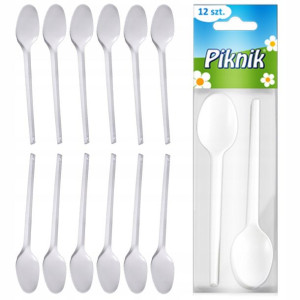 Piknik Plastikowe Łyżeczki Jednorazowe 12 Szt