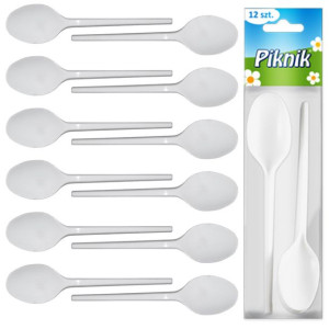 Piknik Plastikowe Łyżki Jednorazowe 12 Szt