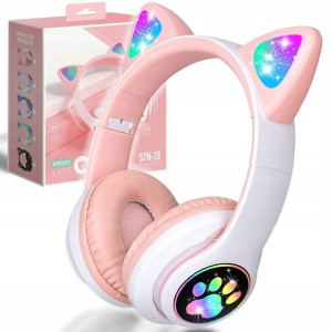 Słuchawki Bezprzewodowe Bt 5.0 Led Rgb Kocie Uszy
