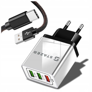 Szybka Mocna Ładowarka Sieciowa Qc + Kabel Usb-c