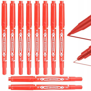 10x Marker Cienkopis Pisak Dwustronny Do Płyt Cd