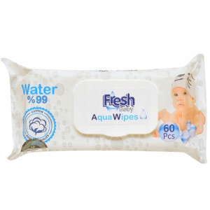 Fresh Baby Chusteczki Nawilżane Wodą Z Klipsem