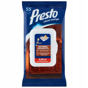 Presto Chusteczki Ściereczki Nawilżane Do Mebli