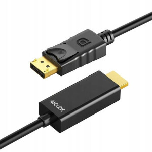 Kabel Adapter Przewód Displayport Do Hdmi 4k 1.8m