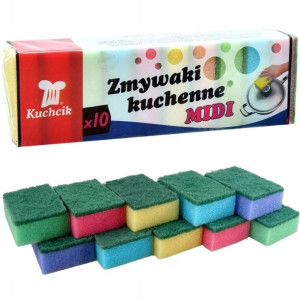 10x Gąbka Myjka Zmywak Do Mycia Naczyń Szorowania