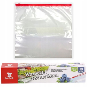 10x Woreczki Z Suwakiem Śniadaniowe Foliowe 30x27
