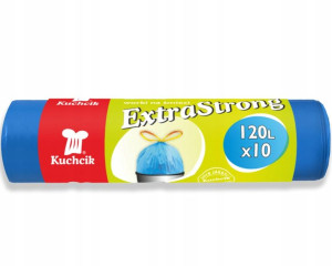 Worki Na Śmieci Extra Mocne Z Taśmą 120l 10szt