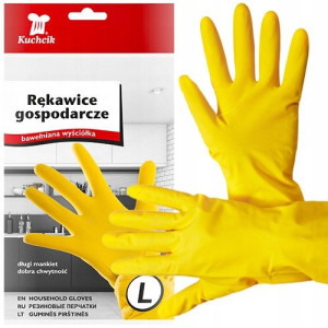 Rękawice Rękawiczki Gospodarcze Gumowe Żółte L