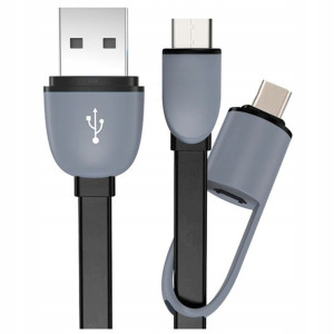 Kabel 2w1 Ładowarka Micro Usb C Do Huawei Samsung