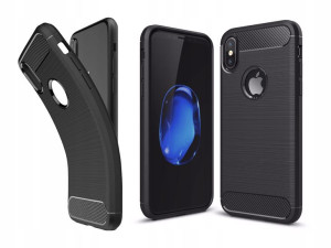 Etui Obudowa Karbon Case Do Iphone X Xs + Szkło