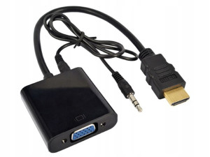 Adapter Przejściówka Konwerter Z Hdmi Na Vga+audio