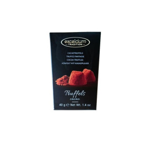 Belgijskie Trufle Kakaowe "Cocoa Truffles Black" Excelcium Tradition 40g