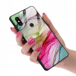 Etui Glass do XIAOMI MI MIX 3 Marmurki Wzory + 9H
