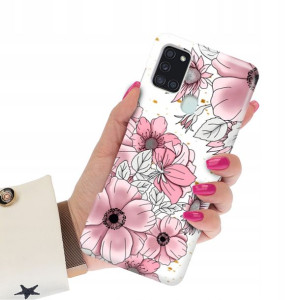 Etui Grube 2mm do SAMSUNG A21S Kwiaty Flower Wzory