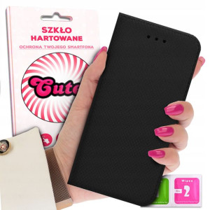 Etui Magnet Czarny + Szkło 9h Do Alcatel 3l 2021