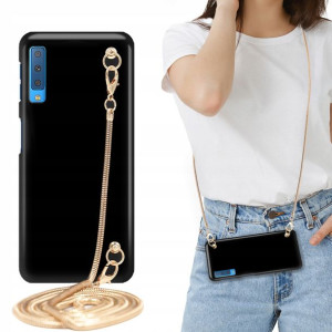 Etui MAT BLINK Czarny do SAMSUNG A7 2018 Łańcuszek