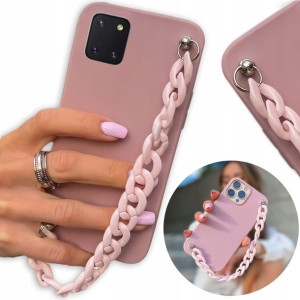 Etui Mat Ciem Róż do SAMSUNG NOTE 10 LITE Łańcuch
