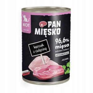 PAN MIĘSKO Karma dla kociąt kurczak cielęcina 400g