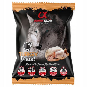 Przysmak psa ALPHA SPIRIT kostki z indykiem 50g