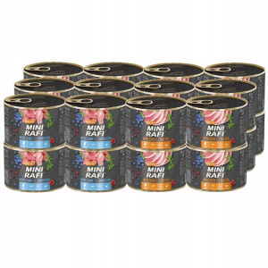 Karma mokra dla psa RAFI MINI mix smaków 24x 185 g