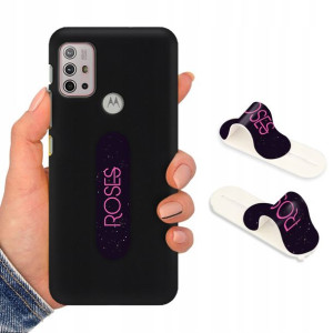 Etui Mat Czarne + Uchwyt do MOTOROLA G30 TOP Wzory