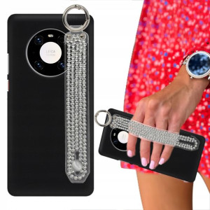 Etui Mat Czarne do HUAWEI MATE 40 Pasek Cyrkonie
