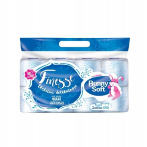 BUNNY SOFT Papier toaletowy Finesse 3 warstwy 8szt