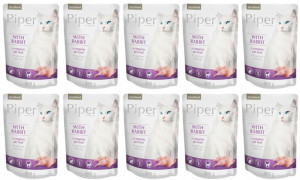 Karma mokra kota PIPER Sterilised królik 10x 100g