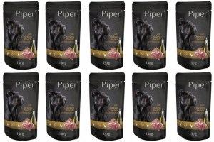 Karma mokra psa PIPER z sercami kurcząt 10x 150g