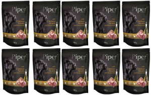 Karma mokra psa PIPER serca kurcząt i ryż 10x 500g