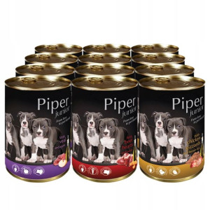 Karma mokra psa PIPER JUNIOR MIX smaków 12x 400g