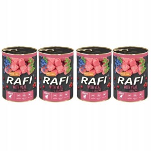 4x Karma mokra psa Rafi z cielęciną junior 400 g