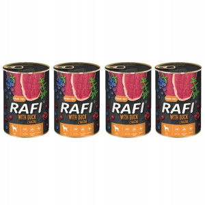 4x RAFI Karma psa Kaczką borówką i żurawiną 400g