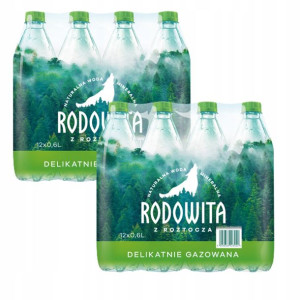 Woda mineralna RODOWITA delikatny gaz 24x 0,6 l