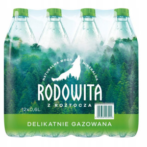12x Woda mineralna RODOWITA Roztocza delikatny gaz